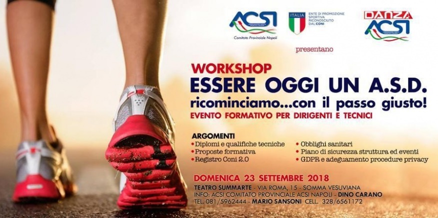NAPOLI: FORMAZIONE PER DIRIGENTI E TECNICI “ESSERE OGGI UNA ASD”