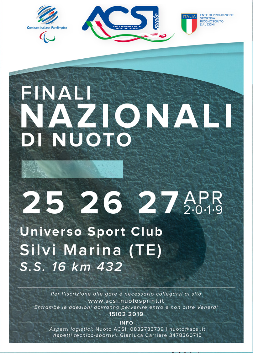FINALI NAZIONALI NUOTO 2019