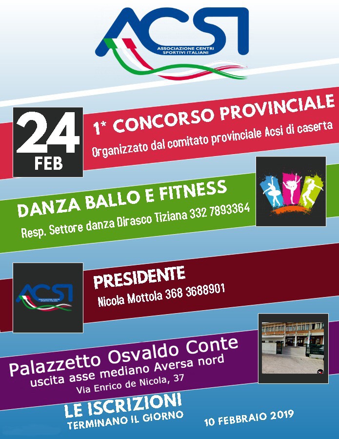 CASERTA, 1° CAMPIONATO PROVINCIALE DI DANZA, BALLO E FITNESS