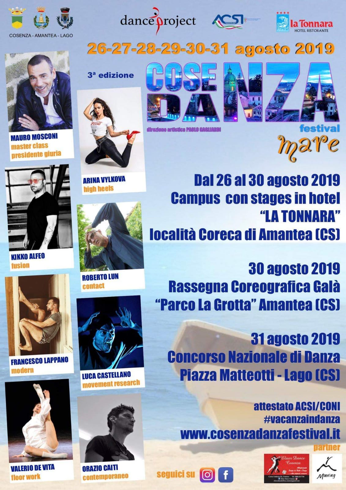 A FINE AGOSTO IN SCENA IL "COSENZA DANZA FESTIVAL MARE 3^ EDIZIONE